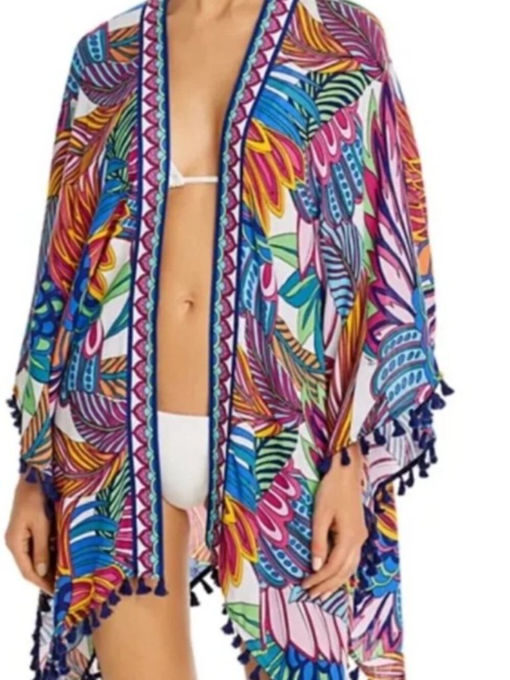 Trina Turk Paradise Plume Kimono Cover Up - one size